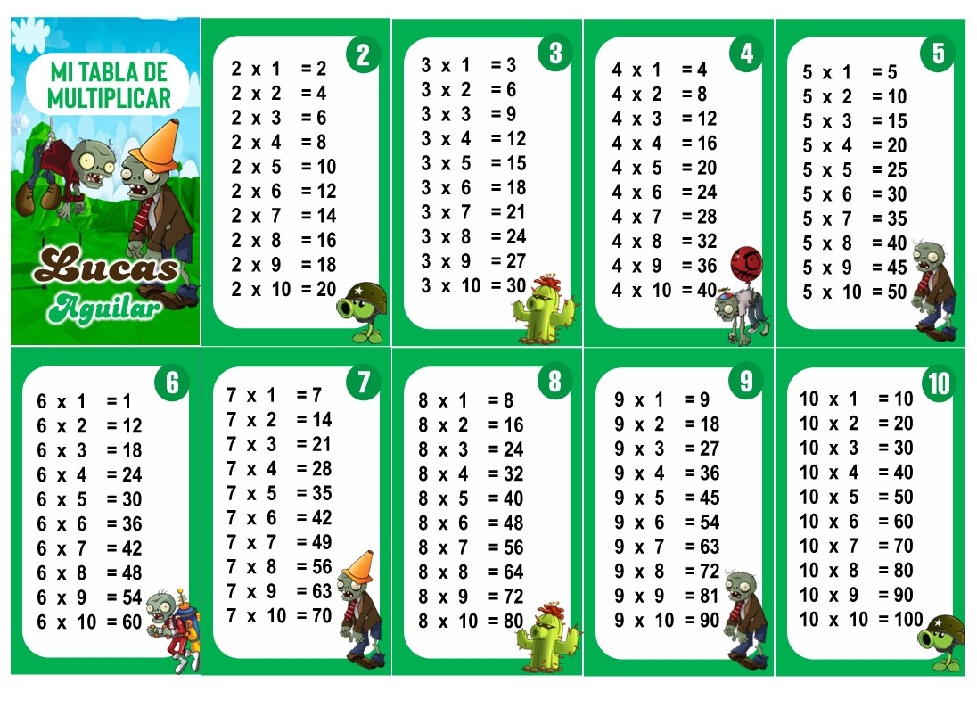 Plants vs Zombies Tabla de Multiplicar